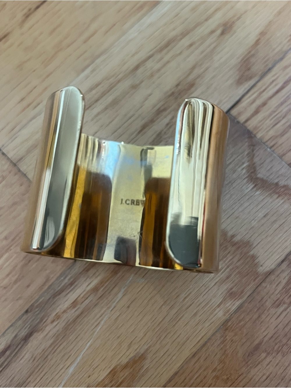 J. Crew Wide Polished Gold Cuff Bracelet - Picture 2 of 2